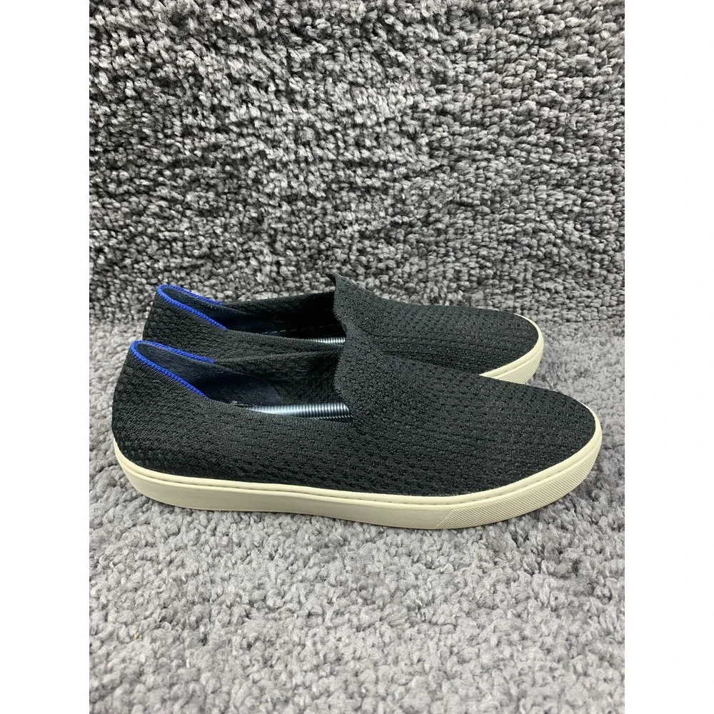 Rothy's Slip On Sneaker Black Solid Textile Shoe Women's US 10.5
